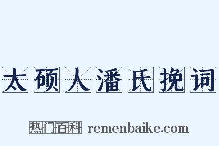 太硕人潘氏挽词是什么意思的图片